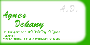 agnes dekany business card